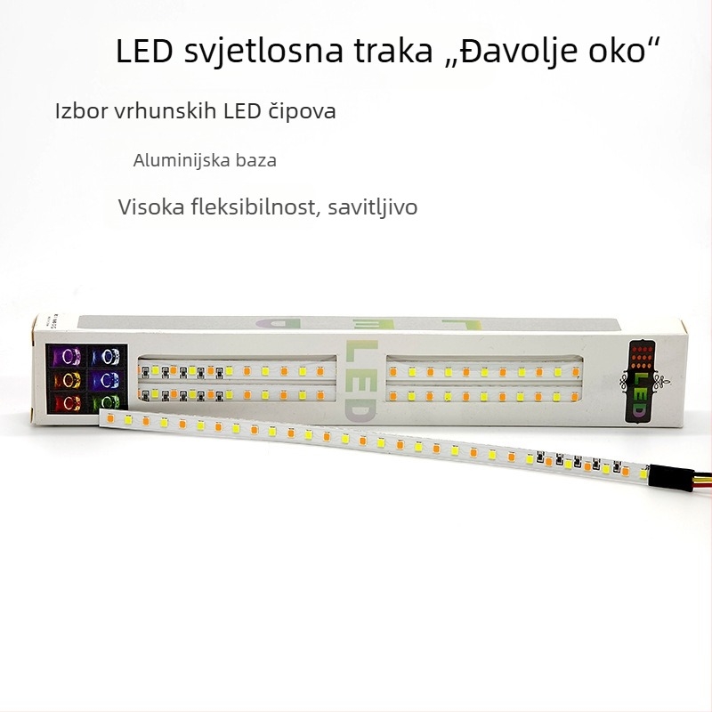 LED prednje svjetlo s Halo očima demona za automobile i motocikle, 360° visoka svjetlost, 12V, 500LM, IP65, univerzalna kompatibilnost