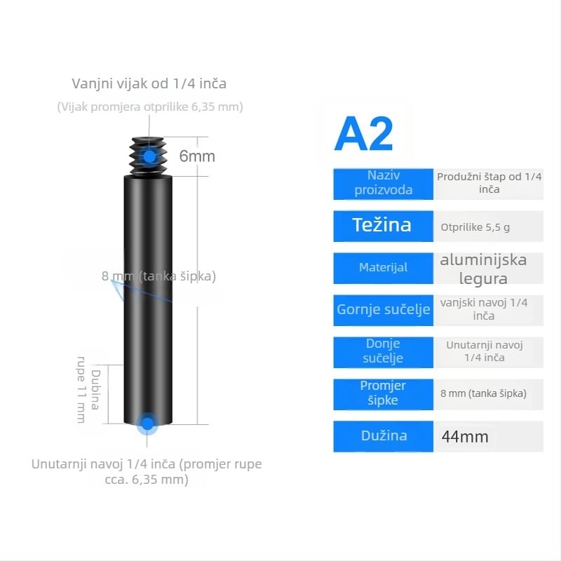 Aluminijska legura univerzalni centrirajući štap, prošireni, model S-YC01, marka Jin nian shi'an