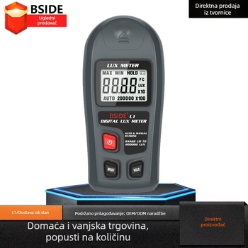 BSIDE L-1 Digitalni mjerač osvjetljenja – Ručni luksmetar i fotometar, visoka preciznost 0,1–200000 lx