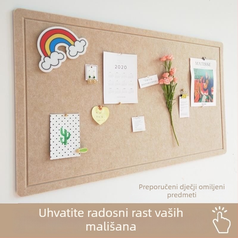 Nordnog stila filc naljepnica za zid s vlastitim ljepilom – izložba dječjih radova na korkoj i filc ploči, foto zid