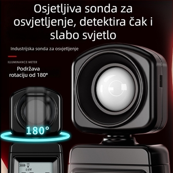 Delixi Electric Digitalni mjerač osvjetljenja s integriranim automatskim rasponom, digitalnim zaslonom, elektronički fotometar, ručni mjerač svjetla
