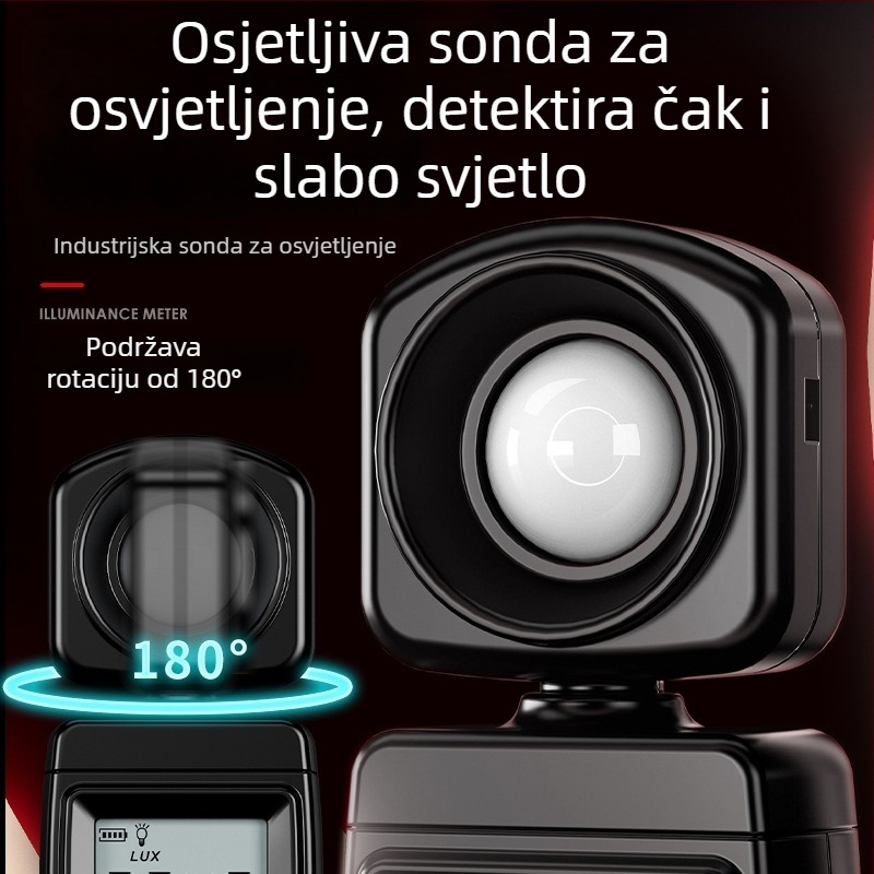 Delixi Electric Digitalni mjerač osvjetljenja s integriranim automatskim rasponom, digitalnim zaslonom, elektronički fotometar, ručni mjerač svjetla