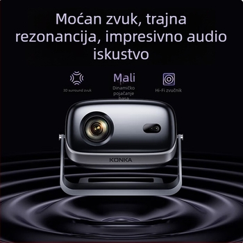 Konka kućni projektor: 1080p, 3500 lm, raspon projekcije 30–200 inča, 75W, 3C certifikat 2022180903029470