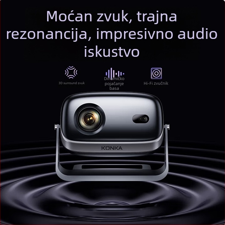Konka kućni projektor: 1080p, 3500 lm, raspon projekcije 30–200 inča, 75W, 3C certifikat 2022180903029470