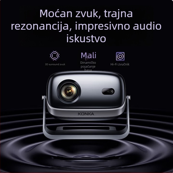 Konka kućni projektor: 1080p, 3500 lm, raspon projekcije 30–200 inča, 75W, 3C certifikat 2022180903029470