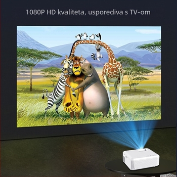 Kućni projektor All-in-One, 1080p rezolucija, 40W snage, jačina svjetla 99.000 lm, projekcija do 200 inča