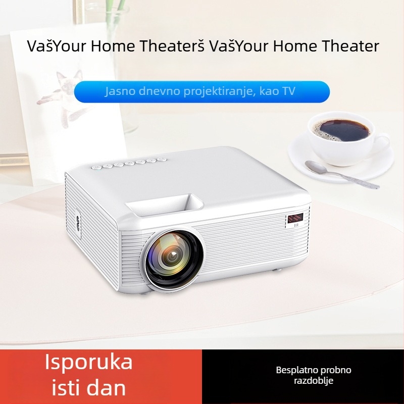 Kućni projektor All-in-One, 1080p rezolucija, 40W snage, jačina svjetla 99.000 lm, projekcija do 200 inča