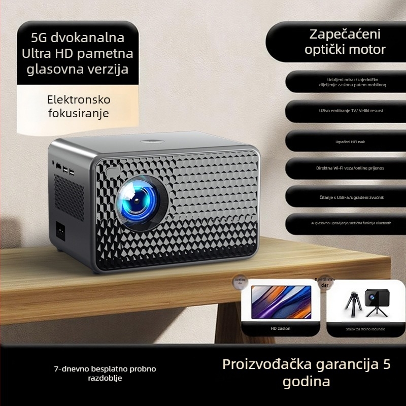 Domaći projektor - 1080P, 5000 lm, 75W, prijenosni, energetika klase I