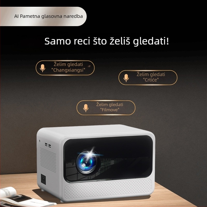 Chigo 1080P prijenosni projektor za kućno kino, svjetlina 5000, projekcija 150 inča, 80W, 3C certifikat 2024200903000235