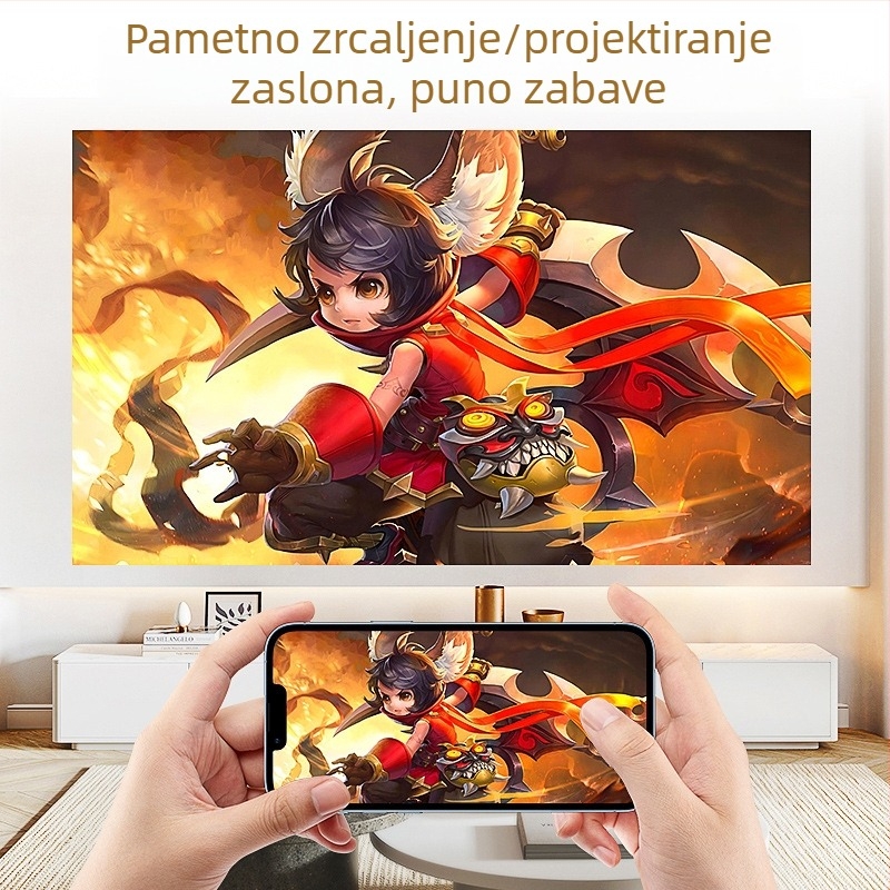 Prijenosni projektor 1080P, visoke jasnosti za kućno kino, ured i nastavu, pametan