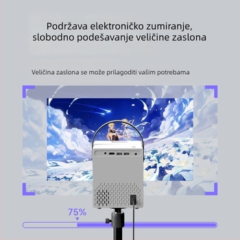 Prijenosni projektor Crystal Projection YP580 s bežičnom projekcijom i USB-om, rezolucija 1280x720, jačina svjetla 230, prednja projekcija, težina 1,5 kg