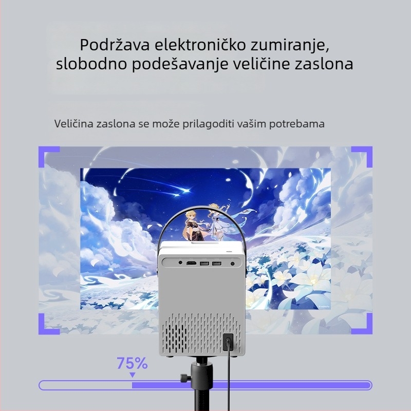 Prijenosni projektor Crystal Projection YP580 s bežičnom projekcijom i USB-om, rezolucija 1280x720, jačina svjetla 230, prednja projekcija, težina 1,5 kg