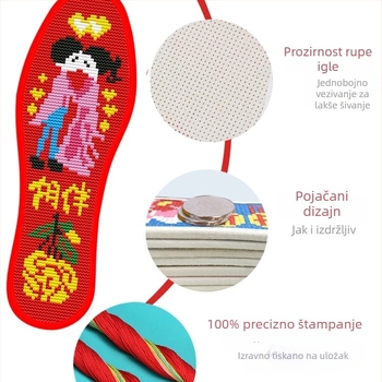 Uložak za cipele s krstićnom šavom — ručno izrađeno, ublažava udarce, cijeli ulošak, za platnene cipele