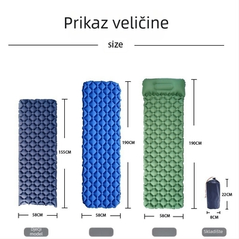 Sklopiva vanjska nafukiva podloga za kampiranje, vodootporna, dizajn jaje-gnijezdo, za jednu osobu