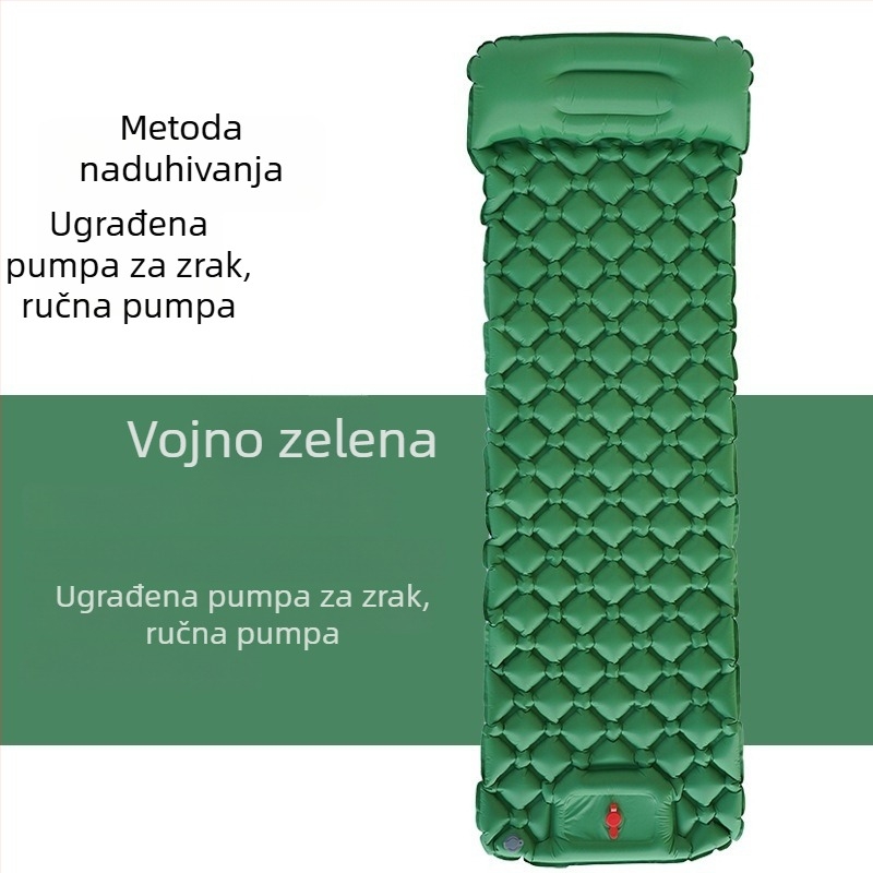 Sklopiva vanjska nafukiva podloga za kampiranje, vodootporna, dizajn jaje-gnijezdo, za jednu osobu