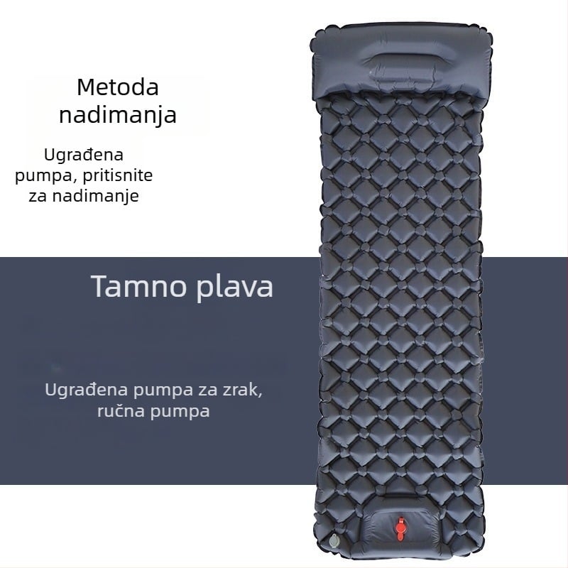 Sklopiva vanjska nafukiva podloga za kampiranje, vodootporna, dizajn jaje-gnijezdo, za jednu osobu