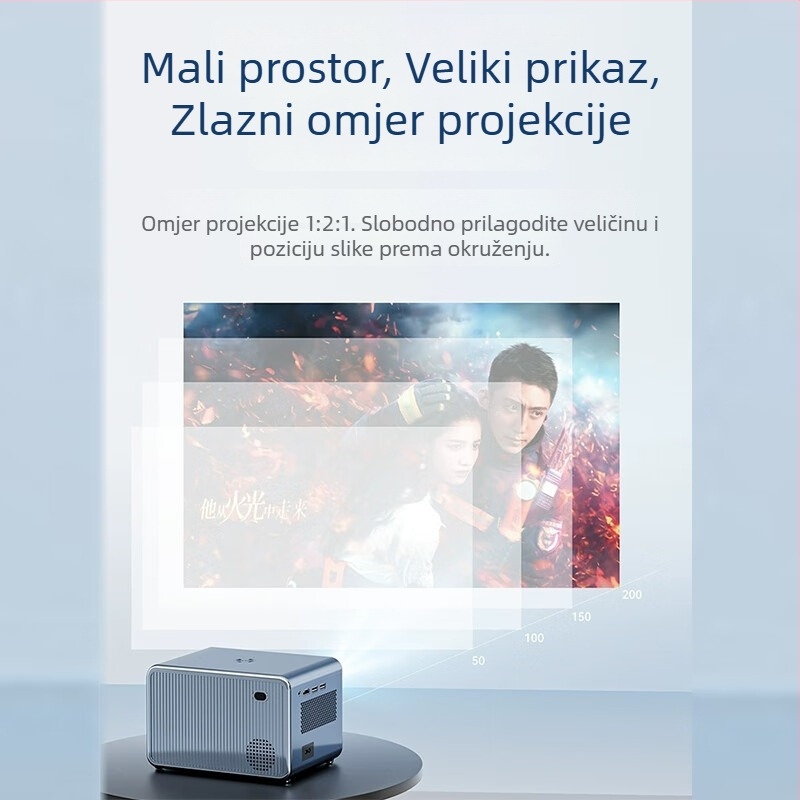 Kućni projektor, 58W, rezolucija 720P (1280x720), svjetlina 5000, razina energetske učinkovitosti: I. razred