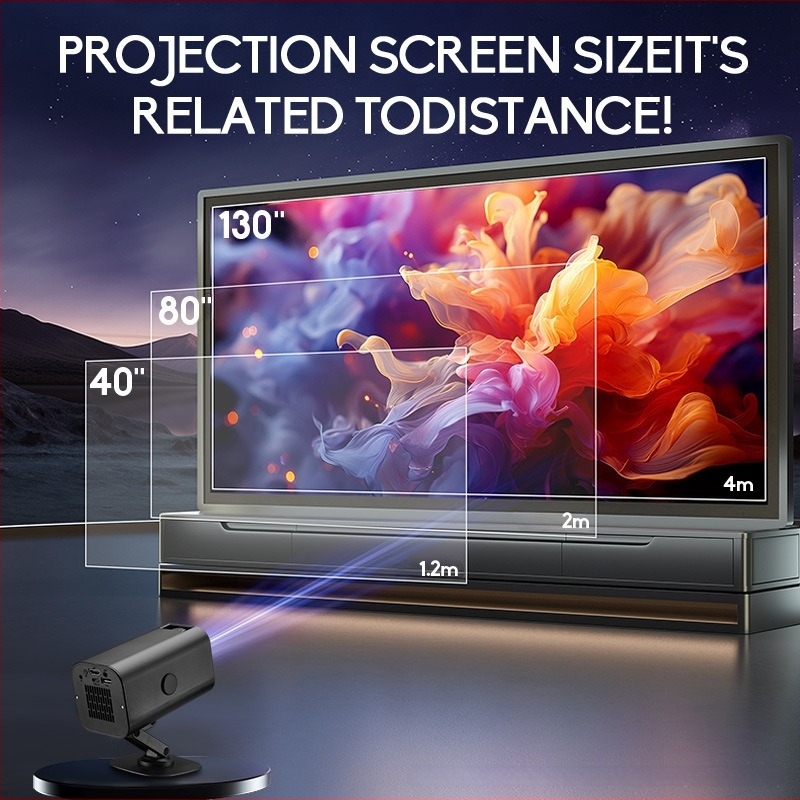 M7 prijenosni mini projektor s bežičnim Wi‑Fi zrcaljenjem zaslona, Type-C napajanje, 24W, rezolucija 480×320, jasnost 50 ANSI