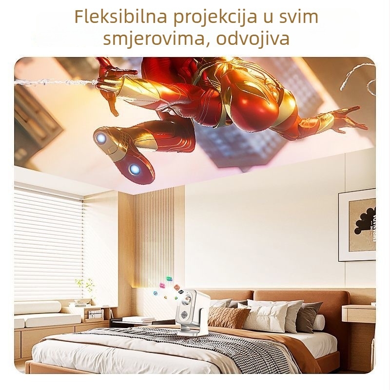 2026 novi model kućnog projektora s HDMI visoke rezolucije, prijenosno kućno kino, kompatibilno s 5G pametnim telefonima za zrcaljenje zaslona