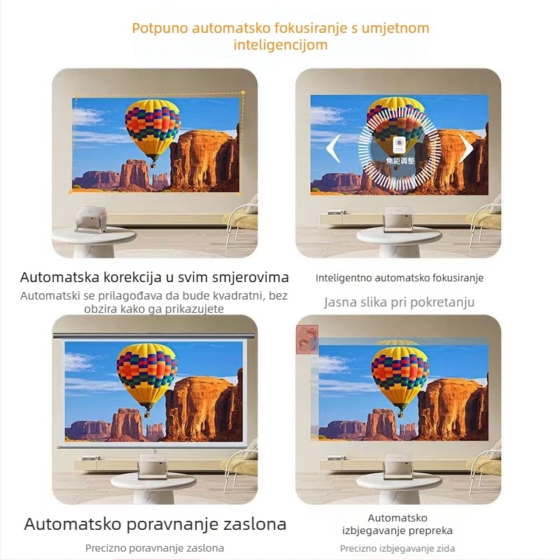 Prijenosni projektor za kućni kino s PTZ rotacijom, Full HD 1920x1080, 5000 ANSI lumena, 80W