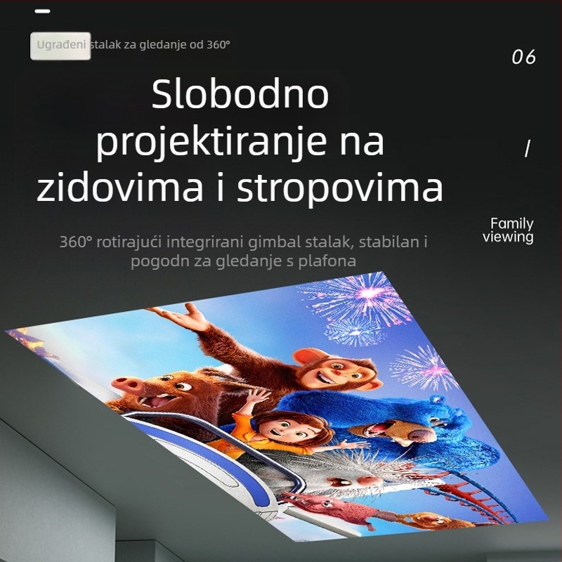 Domaći projektor A10 – LCD zaslon, 1080p, 260 lm, 60 W, Android 13