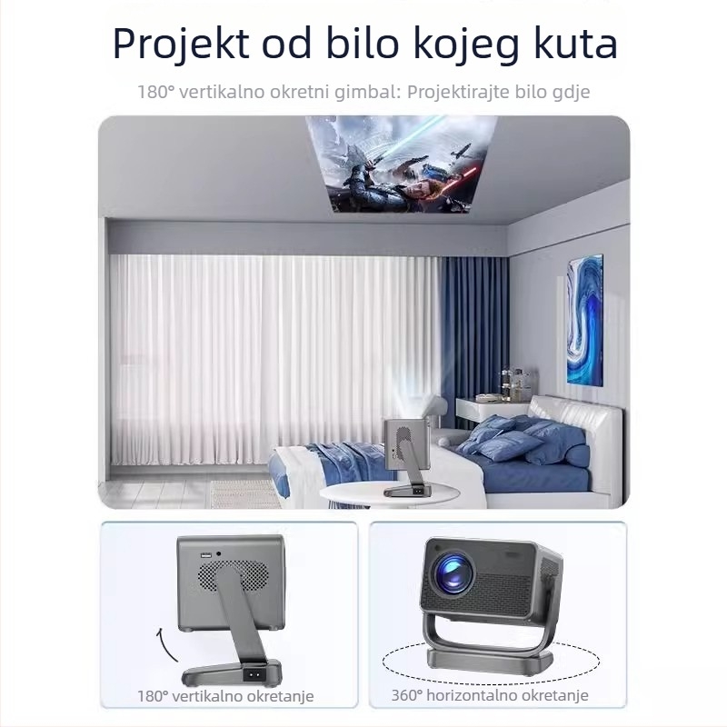 Kućni projektor, 1080P rezolucija, visoka svjetlina, 30W snage (3C certifikat: 2024230903002965)