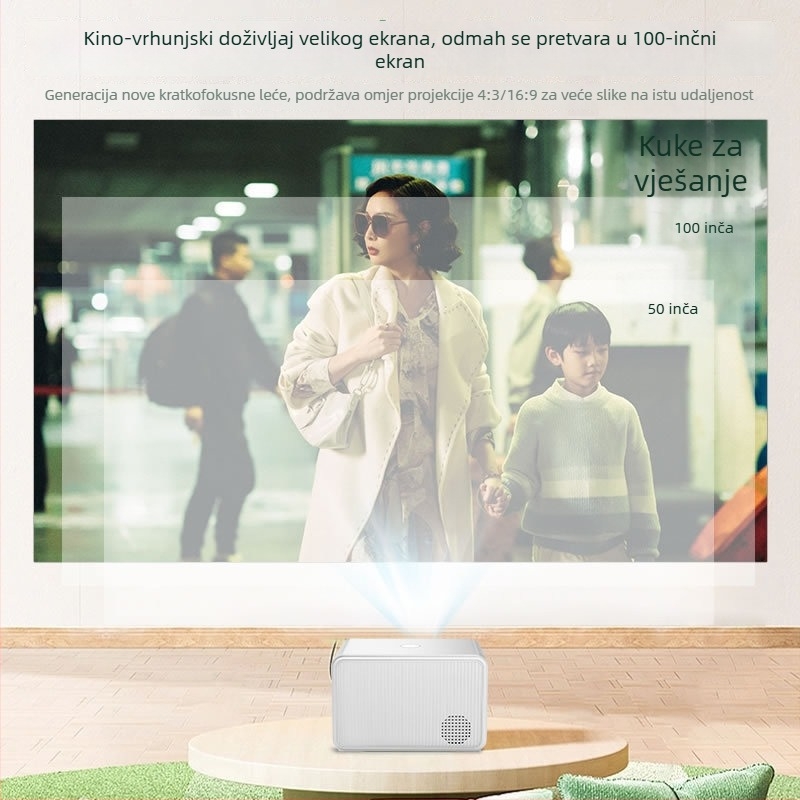 Kućni projektor — 1080P rezolucija, 900 ANSI svjetlina, 80W snaga, glasovno upravljanje