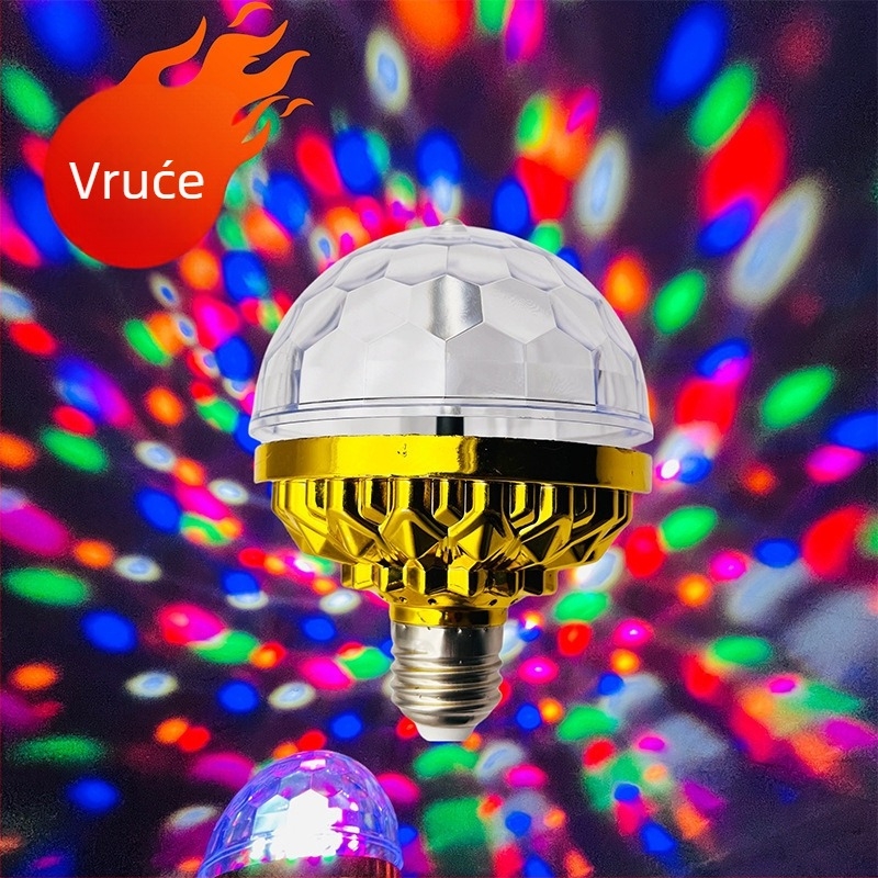 Zlatno LED višebojno magično kuglasto svjetlo za pozornicu, projekcija simbola sreće, rotirajuće, za unutarnju upotrebu.