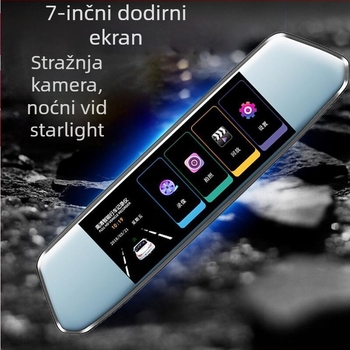 Automobilski DVR s ogledalom za retrovizor, zvjezdano noćno snimanje, dvostruka kamera 1080p, zaslon na dodir 4,3 inča, kut snimanja 170°