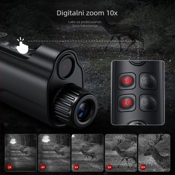 Monokularni uređaj za noćni vid s infracrvenim zrakom, za vanjsku upotrebu, HD digitalni teleskop