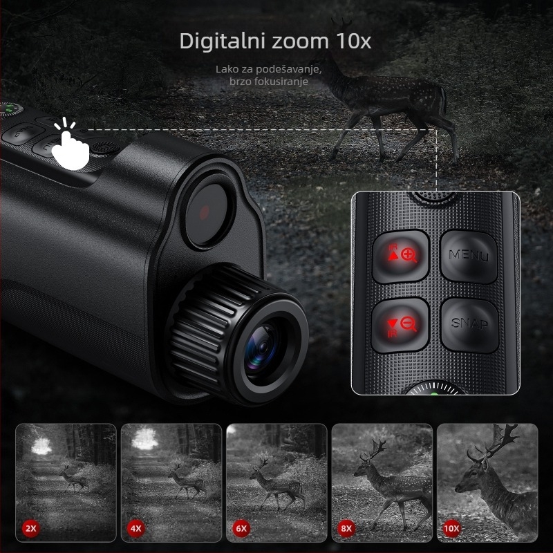 Monokularni uređaj za noćni vid s infracrvenim zrakom, za vanjsku upotrebu, HD digitalni teleskop