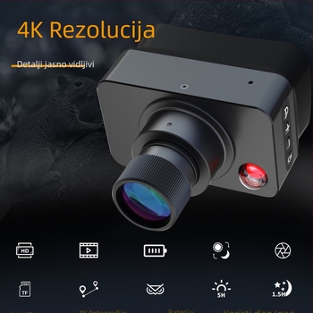 Binokularni noćni vizir s infracrvenim prikazom, ručni/na kacigi nošenje, 5x povećanje, 35 mm objektiv, domet do 500 m, težina 360 g, s crvenim retikulom