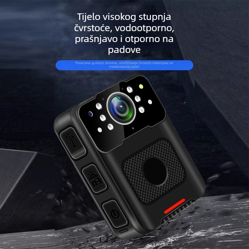 Zapisnik za policiju, nosiv na prsa, noćno vidjenje i infracrvena kamera; CMOS senzor, 2,0-inčni LCD, MicroSD kartica, trajanje baterije 14 sati, USB 2.0/Type-C