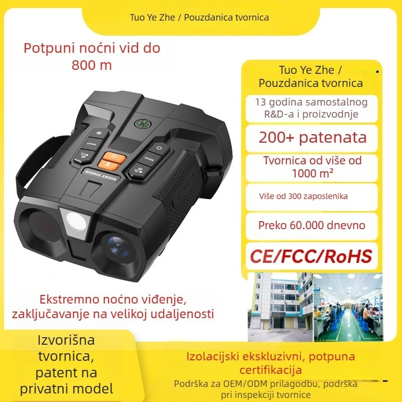 Infracrveni noćni uređaj za vanjsku upotrebu, 10x povećanje, 32 mm objektiv, domet gledanja do 800 m