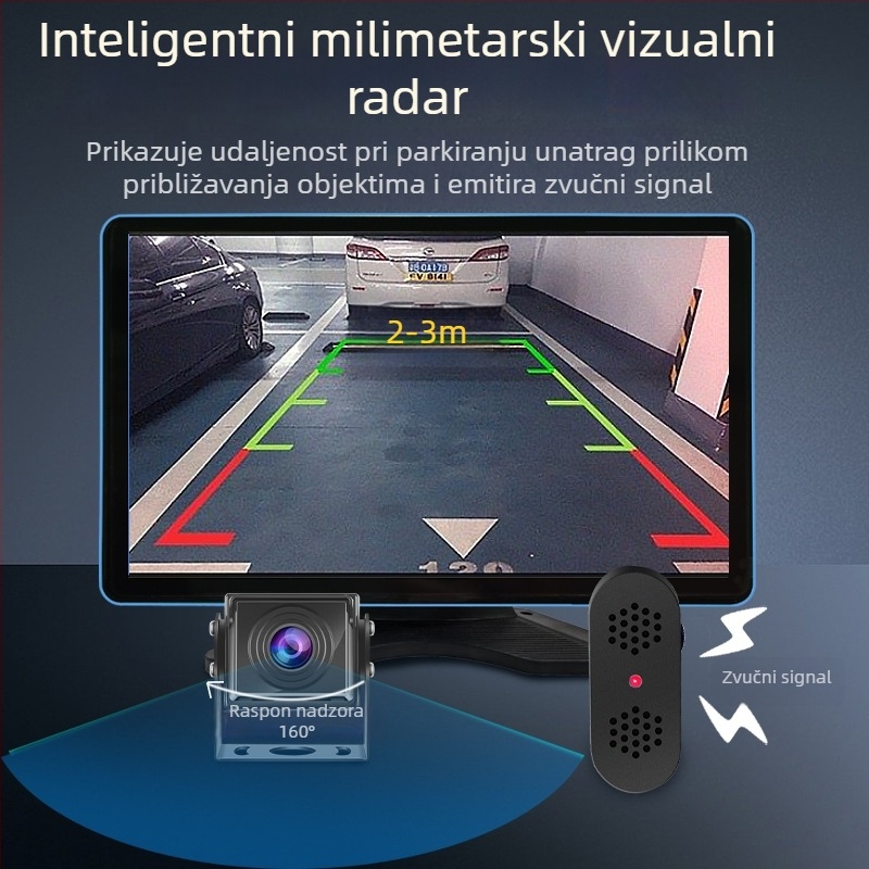 Automobilska dash kamera s visokim noćnim vidom, četiri-kanalnim nadzorom, upozorenje na mrtve kutove, zvučni i svjetlosni alarm, radar za parkiranje unatrag, pet- ili šestokanalan sustav