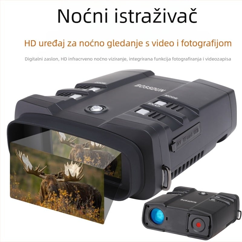Binokularni digitalni noćni vid NVFHD600 — infracrveno noćno viđenje, fotografija/video, netermalno prikazivanje; Brand Bossdun
