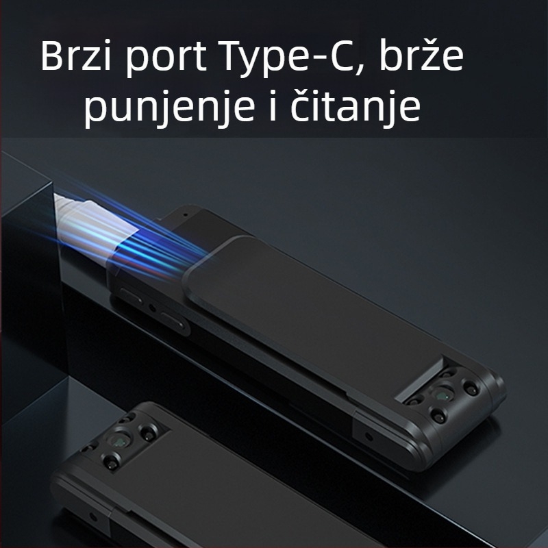 Policijska kamera za nošenje s 1080p videom, noćnim vidom, MicroSD pohrana, USB 2.0, elektronička stabilizacija