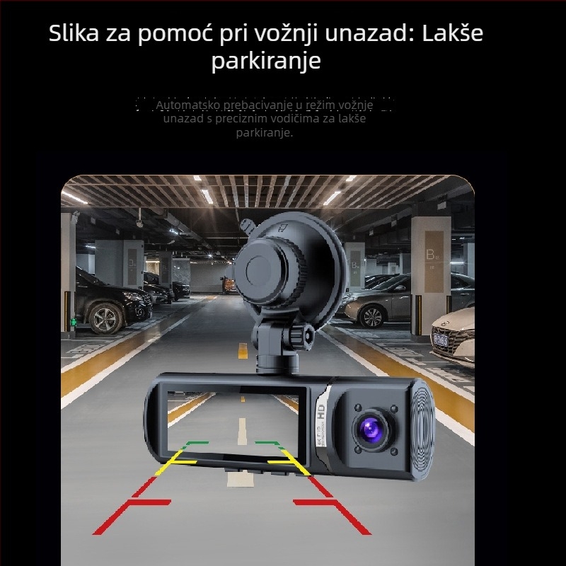 Noćni registrator vožnje s prednjom i stražnjom dvostrukom kamerom, 4K+, 170° široki kut, Wi‑Fi