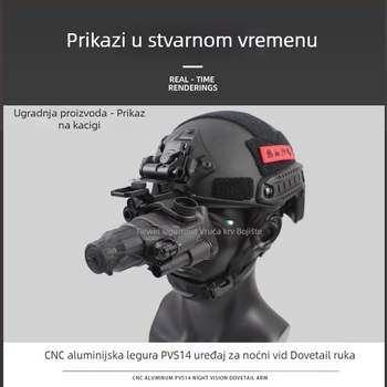 Držač PVS-14 za noćno infracrveno viđenje – J-rameni nosač i zakrivljeni rameni, CNC aluminijska legura, dovetail most, 0,08 kg