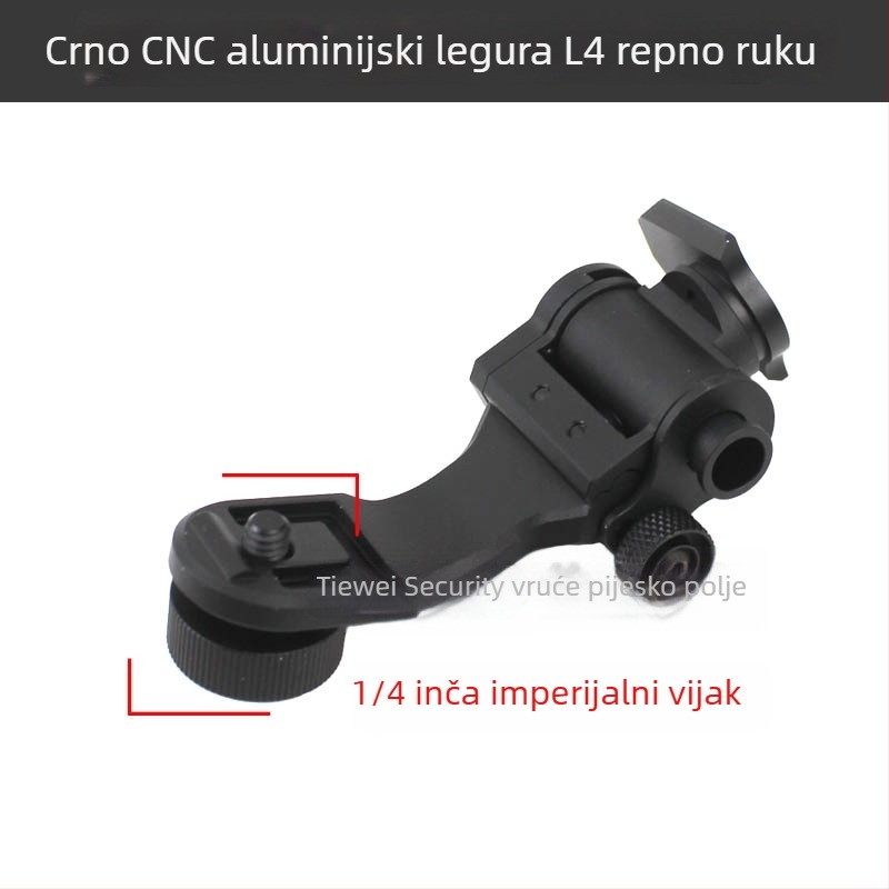 Držač PVS-14 za noćno infracrveno viđenje – J-rameni nosač i zakrivljeni rameni, CNC aluminijska legura, dovetail most, 0,08 kg