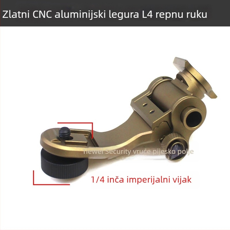Držač PVS-14 za noćno infracrveno viđenje – J-rameni nosač i zakrivljeni rameni, CNC aluminijska legura, dovetail most, 0,08 kg