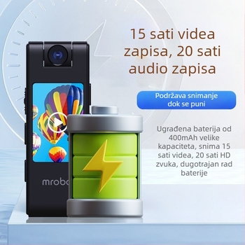 Kamera za akciju na grudnom remenu s CCD senzorom, 20 MP, 10× zum, dvostruka stabilizacija