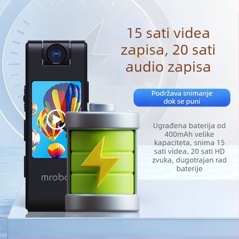 Kamera za akciju na grudnom remenu s CCD senzorom, 20 MP, 10× zum, dvostruka stabilizacija