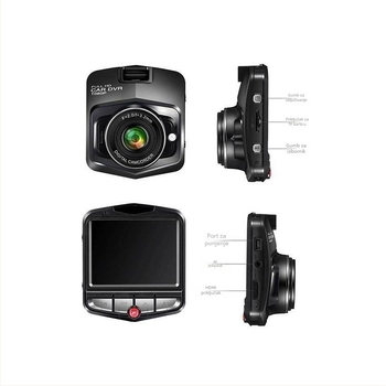 Dvostrani automobilni dash cam – prednja i stražnja kamera, 1080P, 2,4" ekran, 150° širok kut, parkiranje, ciklično snimanje, vakuumski držač