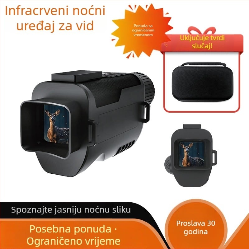 Infracrveni noćni monokular, 6x-10x povećanje, 25 mm objektiv, 600 m domet gledanja, težina 255 g