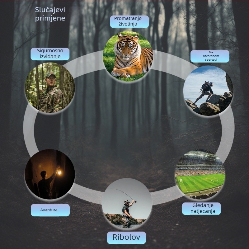 Infracrveni noćni monokular, 6x-10x povećanje, 25 mm objektiv, 600 m domet gledanja, težina 255 g