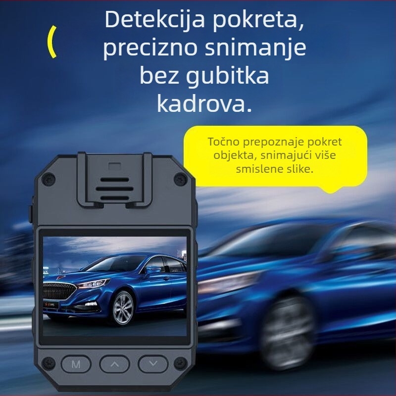 Policijska kamera za tijelo s klipom, 1080p, F1.0, Detekcija pokreta, TF kartica, način rada tipke