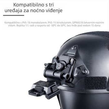 Metalni nosač kacige noćnog vida L4G24 za PVS-15/18/GPNVG18 (zumiranje 1-200x, promjer objektiva 1-50 mm, domet gledanja 1-50 m, težina 270 g, šifra proizvoda F025)
