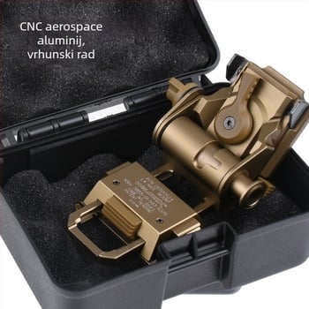 Metalni nosač kacige noćnog vida L4G24 za PVS-15/18/GPNVG18 (zumiranje 1-200x, promjer objektiva 1-50 mm, domet gledanja 1-50 m, težina 270 g, šifra proizvoda F025)