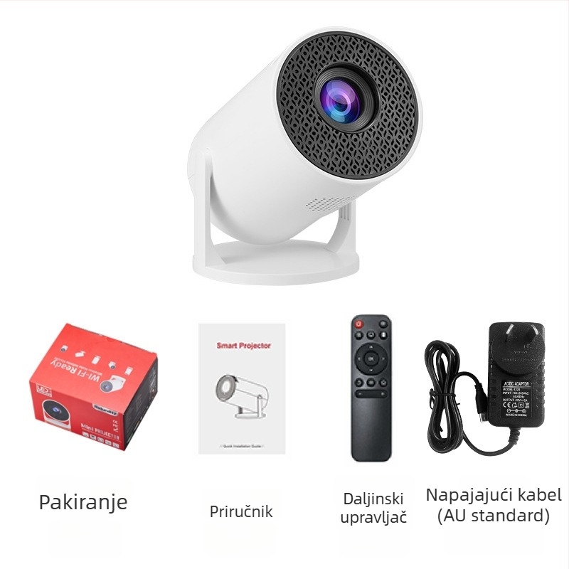 Prijenosni projektor M5 s bežičnim Wi-Fi i zrcaljenjem zaslona za telefone, TYPE-C kompatibilan, rezolucija 320x240, udaljenost projekcije 1-2 m, ručno fokusiranje, snaga 10-24W
